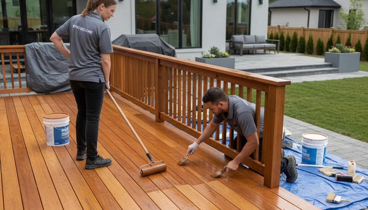 Professional deck staining in Salt Lake City UT protecting wood from sun and weather damage