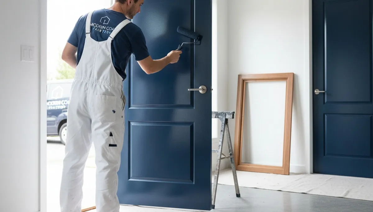 Professional door painting and refinishing in Salt Lake City, UT entryway by expert painters