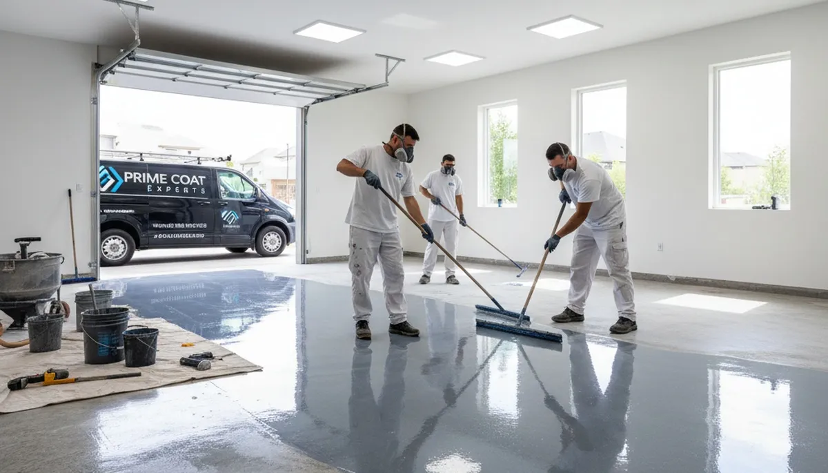 Epoxy garage floor coating in Salt Lake City UT providing durable, chemical-resistant surface finish