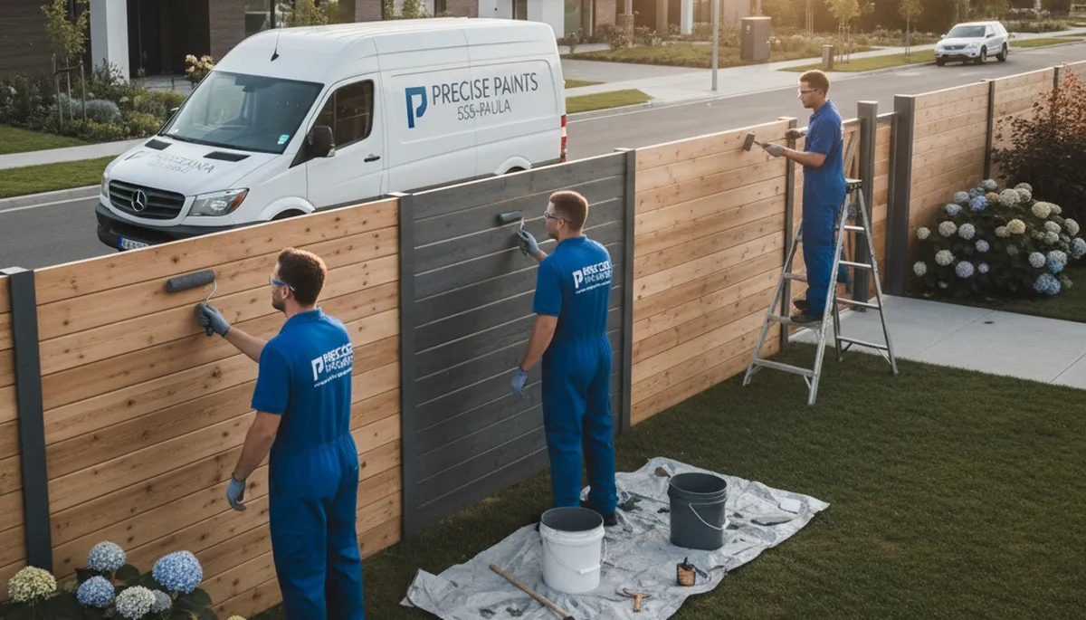 Professional fence painting in Salt Lake City UT protecting wood from Utah sun and weather