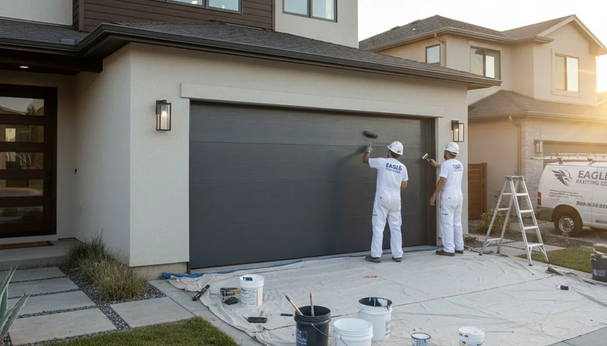 Professional garage door painting in Salt Lake City, UT by expert house painters