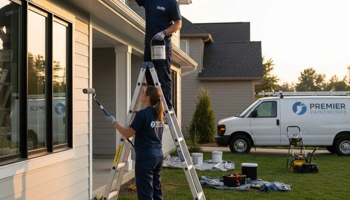 Professional gutter painting on a Salt Lake City UT home exterior for weather-resistant finish
