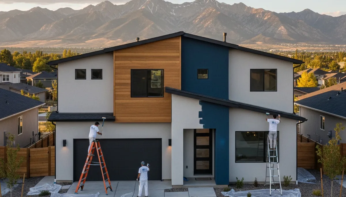 Salt Lake City, UT house painting service by professional painters for residential exterior projects