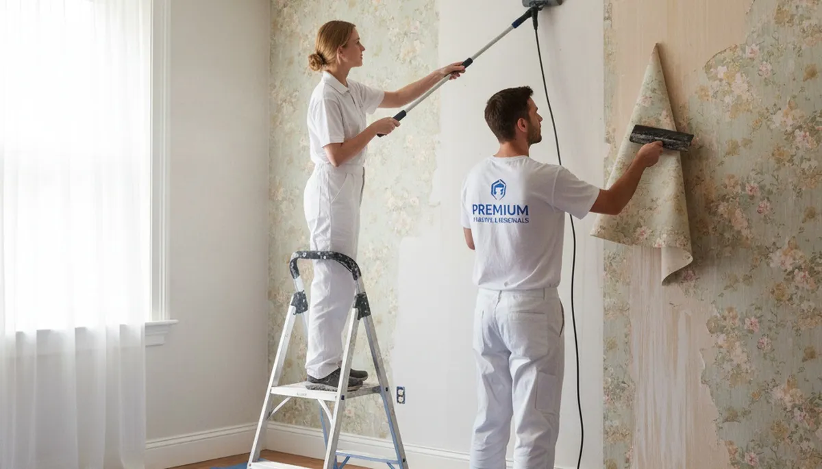 Professional wallpaper removal service in Salt Lake City, UT leaving smooth, paint-ready walls