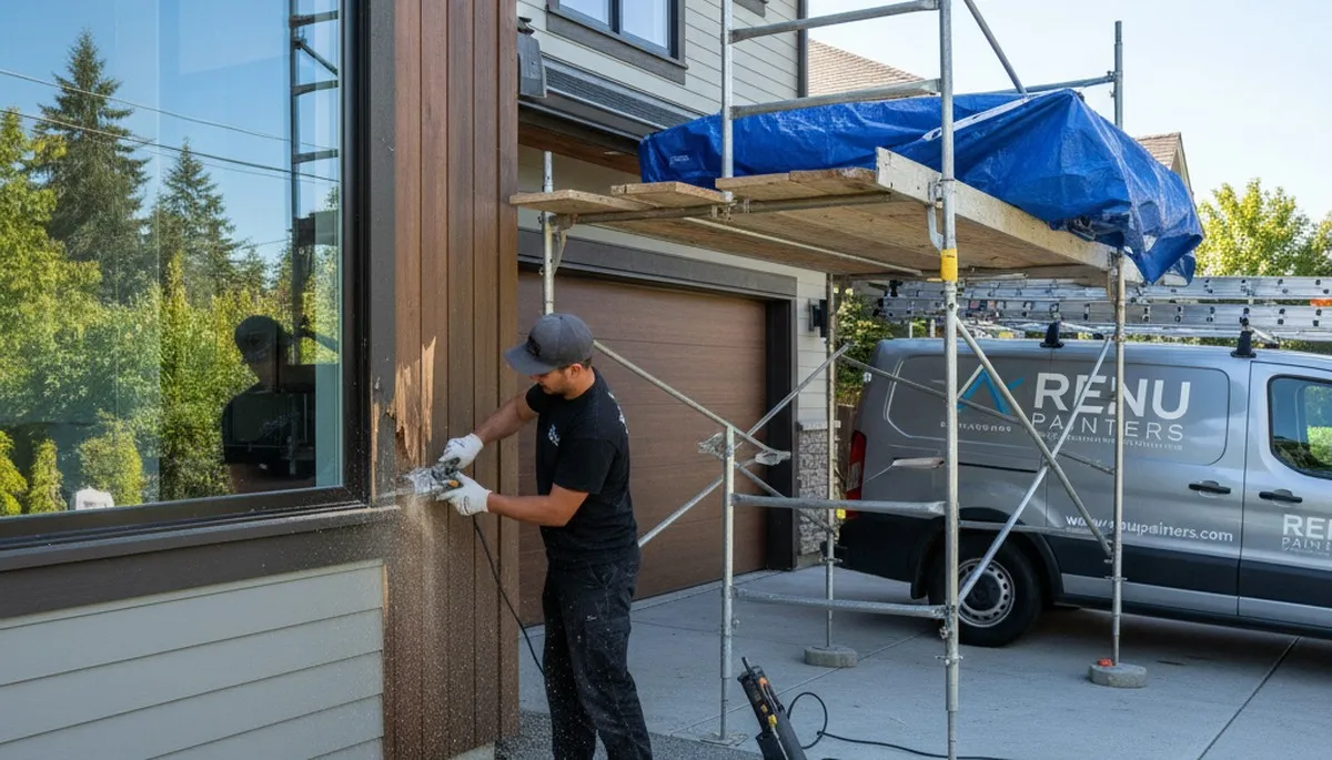 Contractor repairing wood rot on Salt Lake City home exterior for expert wood restoration services