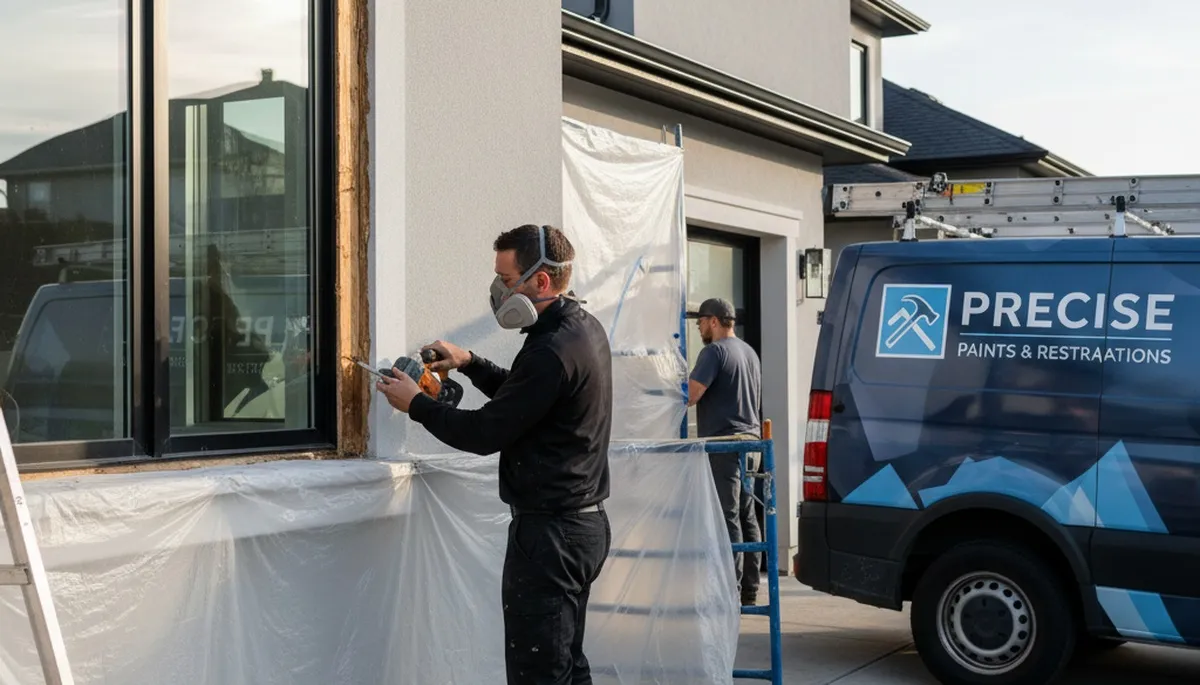 Professional wood rot repair on Salt Lake City home exterior by expert house painters